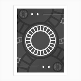 Geometric Glyph Abstract Array in White and Gray n.0063 Art Print