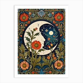 Moon And Flower Style William Morris 1 Art Print