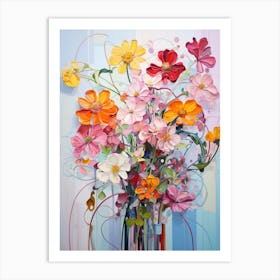 Abstract Flower Painting Zinnia 3 Art Print