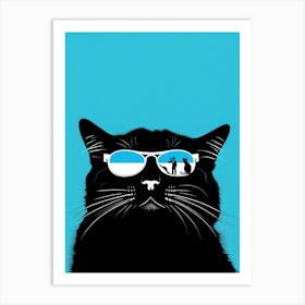 Cat In Sunglasses 2 Art Print