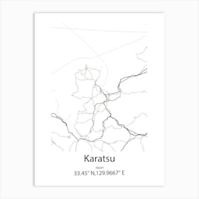 Karatsu,Japan Minimalist Map Art Print