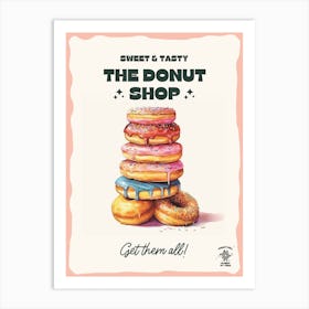 Stack Of Rainbow Donuts The Donut Shop 2 Art Print