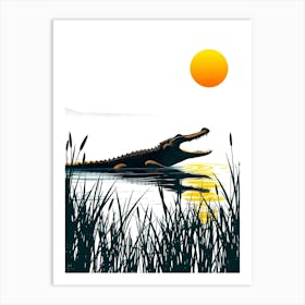 Alligator In The Water 1 Art Print