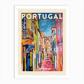 Lisbon Portugal 2 Fauvist Painting  Travel Poster Art Print