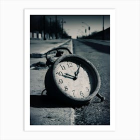 Clock On The Street Art Print