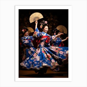 Awa Odori Dance Japanese Traditional Illustration 2 Art Print
