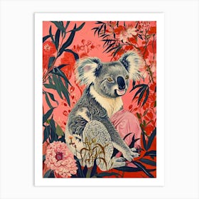 Floral Animal Painting Koala 3 Art Print