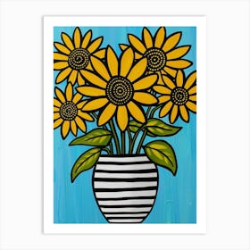 Sunflowers In A Vase 28 Art Print