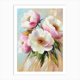 Peonies In A Vase Art Print