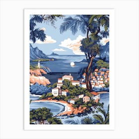 Amalfi Coast, Italy, Inspired Travel Pattern 2 Art Print