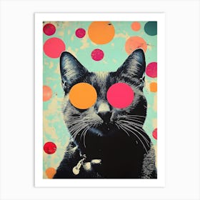 Cat With Polka Dots Art Print