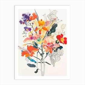 Lily 5 Collage Flower Bouquet Art Print