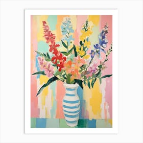 Flower Painting Fauvist Style Snapdragon 4 Art Print