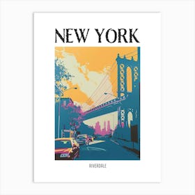 Riverdale New York Colourful Silkscreen Illustration 4 Poster Art Print