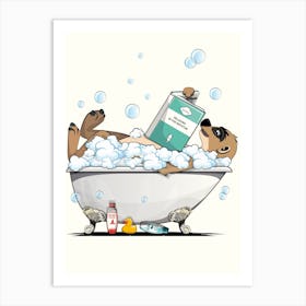 Meerkat in the Bath Art Print