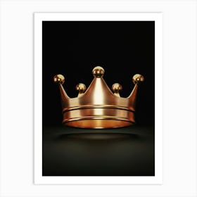 Gold Crown On Black Background Art Print