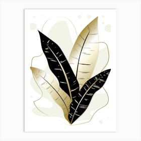 Black and Gold Botanical 1 Art Print