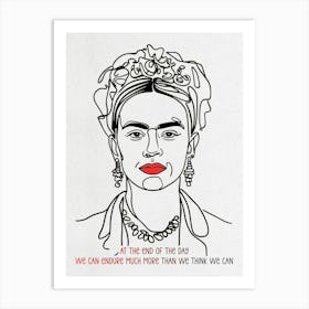 Frida Line Drawing Portrait Art Print