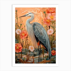 Great Blue Heron 7 Detailed Bird Painting Art Print