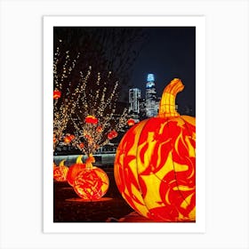 A Visual Representation Of An Autumn Themed Generative Light Decoration Celebrating Thanksgiving I (3) 1 Art Print