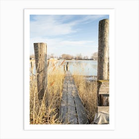 Wodden Pier On A Lake Art Print