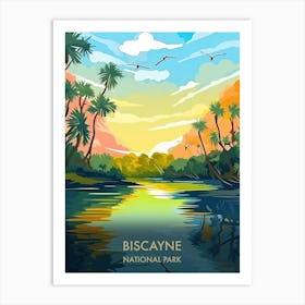 Biscayne National Park Travel Poster Illustration Style 1 Art Print