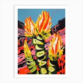 Cactus Painting Zebra Cactus 2 Art Print