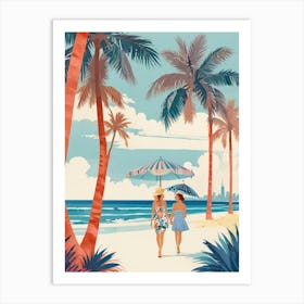 Two Women On The Beach Art Print