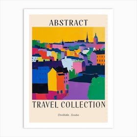 Abstract Travel Collection Poster Stockholm Sweden 3 Art Print