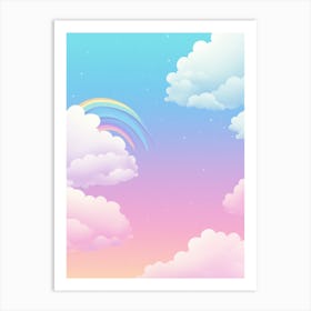 Sky With Clouds And Rainbow Art Print