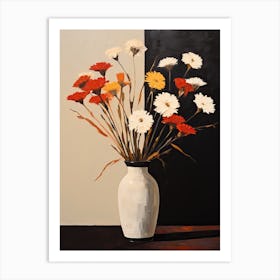 Bouquet Of Autumn Hawkbit Flowers, Autumn Florals Painting 3 Art Print
