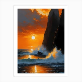 Sunset At The Beach 18 Art Print