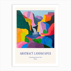 Colourful Abstract Pribaikalsky National Park Siberia 2 Poster Blue Art Print