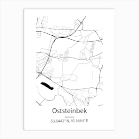 Oststeinbek,Germany Minimalist Map Póster