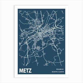 Metz Blueprint City Map 1 Art Print