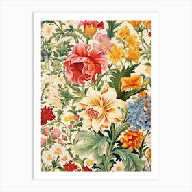 Floral Wallpaper 317 Art Print