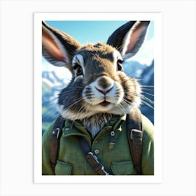 Bavarian Rabbit in the Mountains Art Print