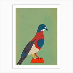Pigeon Midcentury Illustration Bird Art Print