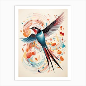 Bird Painting Collage Swallow 2 Art Print