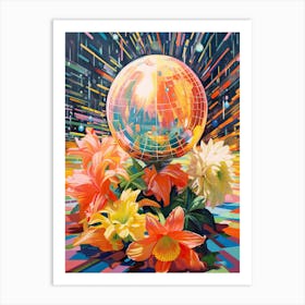 Disco Ball And Peonies Still Life 0 Art Print