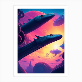 Space Lizards Art Print