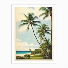 Galley Bay Beach Antigua Vintage Art Print