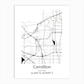 Carrollton,United States Minimalist Map Art Print