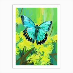 Pop Art Green Hairstreak Butterfly 2 Art Print