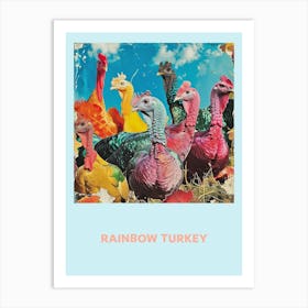 Rainbow Turkey Retro Poster 1 Art Print
