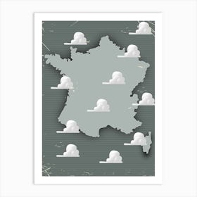 France weather map Art Print