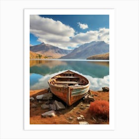 Boat On A Lake 4 Art Print