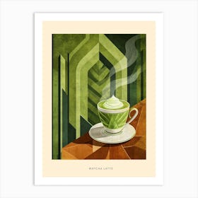 Matcha Latte Art Deco Poster 1 Art Print