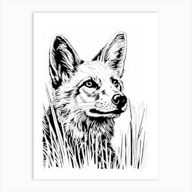 Fox Portrait Illustration 6 Art Print