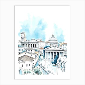 Rome Cityscape 1 Art Print